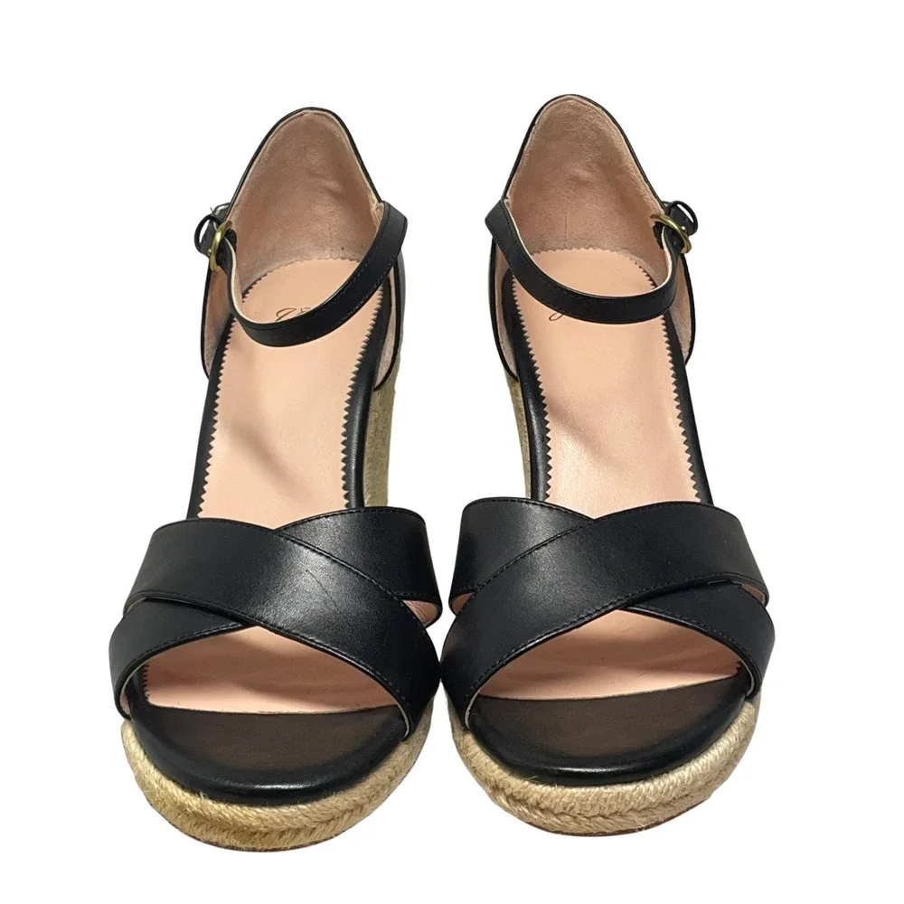 J Crew Sz 10 Jute Espadrille Wedge Sandals 4